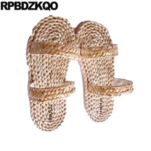 Sandalias con punta abierta para mujer, calzado informal de paja, 5 zapatillas, moda de playa, 2021 2024 - compra barato