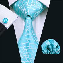 FA-1038 Mens Ties Blue Novelty Silk Jacquard Neck Tie Hanky Cufflinks Set Ties For Men Business Wedding Party Free Shipping 2024 - buy cheap