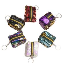 Monedero de lentejuelas para niños y niñas, cartera brillante para mujer, bolso de mano con cremallera para fiesta, paquete de auriculares, 6 uds. 2024 - compra barato