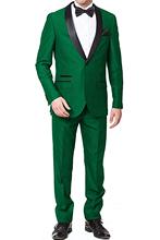 Custom Made Green Men Suit 2 Pieces One Buttons Blazer Formal Wedding Groom Tuxedos Suit Terno Masculino 2024 - buy cheap