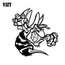 YJZT 17.8CM*18.7CM Decal Car Sticker Angry Bee Wasp Vinyl Black/Silver C19-0092 2024 - buy cheap