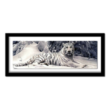 Bordado de diamantes 5D Diy diamante pintura punto de cruz tigre blanco redondo diamante animales hogar pinturas manualidades 2024 - compra barato