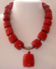 Amazing Red Cylinder Coral Beads Fashion Jewelry Necklace 18" AAA 2024 - buy cheap