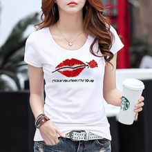 New Fashion Print Female T-shirt 80s90s Cotton Brief  Women Tshirts Summer Short Sleeves Casual T Shirt O-Neck Plus Size Tops 2024 - buy cheap