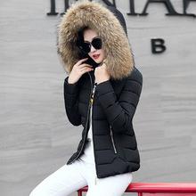 2018 осенне-зимняя куртка размера плюс для женщин парки для пальто мода женский пуховик с капюшоном и большим пальто с воротником из искусственного меха 2024 - купить недорого