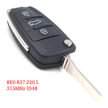 KEYECU 3 Button Upgraded Flip Remote Car Key Fob 315MHz ID48 for Audi A4 S4 2006-2010 P/N: 8E0 837 220 L 2024 - buy cheap