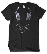 Camiseta con auriculares colgantes para hombre, ropa de algodón de manga corta con música de Dj, de gran tamaño, para concierto, verano 2019 2024 - compra barato