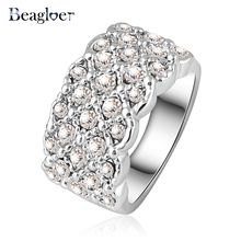 Beagloer Unique Luxury Silver Color Engagement Rings With Austrian Crystals Saphire Rings Charm Jewelry Ri-HQ0062-b 2024 - buy cheap