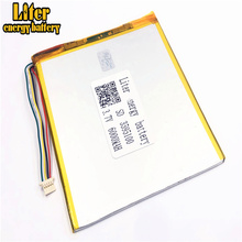 1.0MM 5pin connector PC 3.7 V 3595100 6000mah Rechargeable lipo battery solar li ion polymer lithium battery Tablet PC 2024 - buy cheap