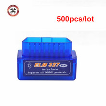 500pcs/lot Super Mini ELM327 Bluetooth OBD2 Diagnostic Tool ELM 327 V2.1 Latest Version DHL Free Shipping 2024 - buy cheap