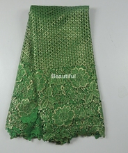 2016 super deal green African cord lace fabric net lace Vintage bronzed cord guipure lace fabric for dress/ clothing 5 yards 2024 - buy cheap
