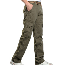 Pantalones Cargo de algodón para hombre, pantalón informal, holgado, con múltiples bolsillos, ropa de calle, pantalones tácticos militares de combate 2024 - compra barato