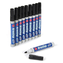 10 pcs marcador de feltro caneta marcador apagável preto quadro branco para escritório 2024 - compre barato