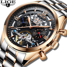 Mechanical Watch LIGE Top Brand Luxury Male Automatic Watch Men Casual Leather Military Waterproof Sport Watch Relogio Masculino 2024 - buy cheap