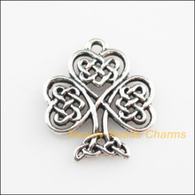 Colgante de plata tibetana con forma de corazón, 18 Uds., nudo chino, árbol, 19x23mm 2024 - compra barato