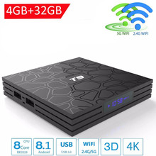 T9 TV Box Android 8.1 4GB 64GB RK3328 Quad-Core 4K HD Wifi BT4.0 USB3.0 Smart TV Box 4K Google Play Store Netflix Youtube Box TV 2024 - buy cheap