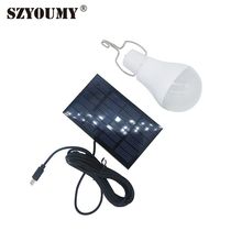 Szyoumy lâmpada led portátil, alimentada por energia solar, 15w, painel solar de acampamento, barraca e pesca, iluminação para áreas externas 2024 - compre barato