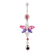 Navel rings Belly Ring Dragonfly Butterfly medical steel Wholesale body piercing jewelry 14G Surgical Steel bar Nickel-free 2024 - buy cheap