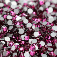 1440pcs/Lot the fuchsia color Non Hotfix Flatback Rhinestones for Nails 3D Nail Art Decoration Glitter Crystal 2024 - buy cheap