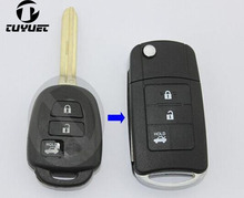 3 buttons Car  Blanks FOB Key Case  For Toyota Camry Flip Modified Key Shell FOB 2024 - buy cheap