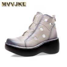 MVVJKE Breathable Comfortable genuine leather Summer Women Sandals Cool Boots 2018 New Thick Bottom Wedges Sandals Women Fashion 2024 - buy cheap