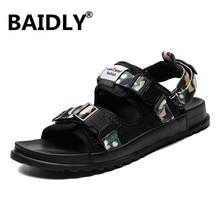 Sandalias romanas para hombre, zapatos de Gladiador, chanclas de verano, Sandalias planas negras, talla grande 45 46 2024 - compra barato