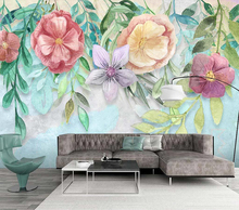 Papel tapiz decorativo para pared, fondo pequeño de flor de acuarela pintada a mano 2024 - compra barato