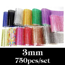 3MM 750Pcs/set Car Auto Interior Computer Exterior Sticker Bling Crystal Design Rhinestone Self Adhesive Scrapbooking Stickers 2024 - buy cheap