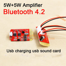 Bluetooth 4,2 стерео усилитель мощности модуль 5 Вт + 5 Вт микро USB зарядка звук DC 3,7 В-5 В 2024 - купить недорого