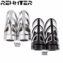 Motorcycle Upper Fork Slider Cover Shock Absorbers Black/Chrome Aluminum For Harley Touring Road King fork 1997-2016 2017 2024 - compra barato