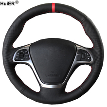 Capa de volante de carro com costura manual para zotye t600 2014 2015 2016 2017 com trança no volante 2024 - compre barato