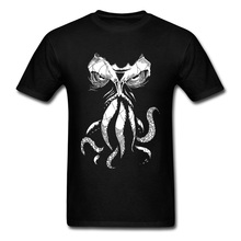 Новая мужская футболка Call of Cthulhu Wakes Lovecraft Tentacle Monster, летняя и осенняя одежда из чистого хлопка, Повседневная футболка с вырезом 2024 - купить недорого