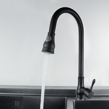 Grifo de lavabo de baño negro de marca, mezclador de Caño montado en cubierta de alta calidad para fregadero de cocina, agua fría y caliente, monomando 2024 - compra barato