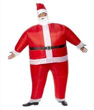 Hot Inflatable Christmas Santa Claus Costume for Women and Men with Beard Hat and Fan christmas costume for adults 2024 - buy cheap