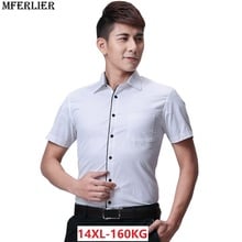 MFERLIER summer 10XL shirts men 9XL 7XL 8XL 11XL 12XL 13XL 14XL larger plus size big 6XL Dress Business shirts work short sleeve 2024 - buy cheap