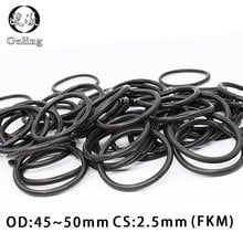 5PCS Fluorine rubber Ring Black FKM O ring Seal OD45/46/47/48/49/50*2.5mm Rubber O-Ring Seal Oil resistance Ring Gaskets Washer 2024 - buy cheap