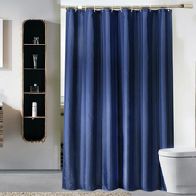 Cortina de ducha impermeable para hotel, visillo de ducha de tela gruesa de poliéster con gancho de plástico, color azul oscuro, SK-7 2024 - compra barato