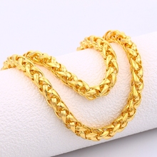 Cadena bizantina llena de oro amarillo para hombre, accesorios para el cuello 2024 - compra barato