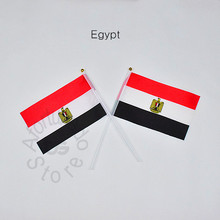 Египет 14*21 см 10 штук баннер, флаг для удовлетворения парадные вечерние ручной развевающийся флаг Национальный флаг Египет 2024 - купить недорого
