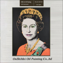 A rainha da inglaterra retrato pintura artesanal pintura a óleo pinturas da lona moderna para sala de estar decoração parede pendurar imagem 2024 - compre barato