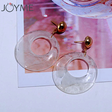 Statement Big Round Acrylic Hoop Earrings Large Circle White Transparent CC Earrings Female Geometry Women Costume Accessories 2024 - buy cheap