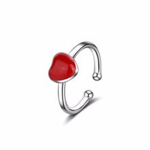 Kinitial модное кольцо с сердечком для женщин, регулируемое ювелирное изделие, кольцо с красным сердцем для девочек, Детский Рождественский подарок, Bague Bijoux 2024 - купить недорого