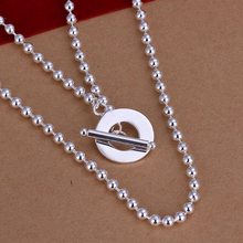 Hot Sale!!Free Shipping 925 Silver Necklaces & Pendants,Fashion Sterling Silver Jewelry GU Circle Beads Necklace SMTN154 2024 - buy cheap