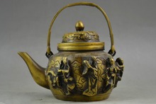 China's ancient manual copper lifelike eight immortal auspicious teapot 2024 - buy cheap