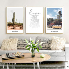 Nordic Canvas Modern Desert Car Plants  Wall Art Home Decor Modular Living Room Kid Bedroom Nordic Home Decor Painting 2024 - buy cheap