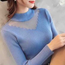 half Turtleneck Sweater Women 2019 Autumn Winter Long sleeve Slim Bottoming Knitted Pullovers Sweaters Pull Femme Jumper Tops 2024 - buy cheap