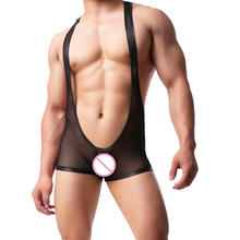 Men's Wrestling Singlet One Piece See Through Mesh Bodysuits Underwear Stretch Tight Unitard Leotard Gay Sexy Jockstrap 2024 - buy cheap
