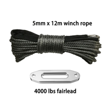 5mm * 12m winch rope with 4000lbs aluminum winch fairlead for 4x4 4wd atv utv off-road 2024 - buy cheap