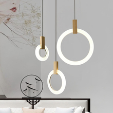 Nordic Acrylic Pendant Lights Modern Wood LED living room suspended lamps Novelty bedroom fixtures restaurant hanging lights 2024 - buy cheap