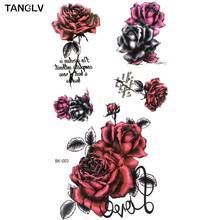 Rose 3d Temporary Tattoo Body Art Flash Tattoo Sticker 19*10.5cm Waterproof Styling Henna Tatoo Home Decor Sticker 2024 - buy cheap